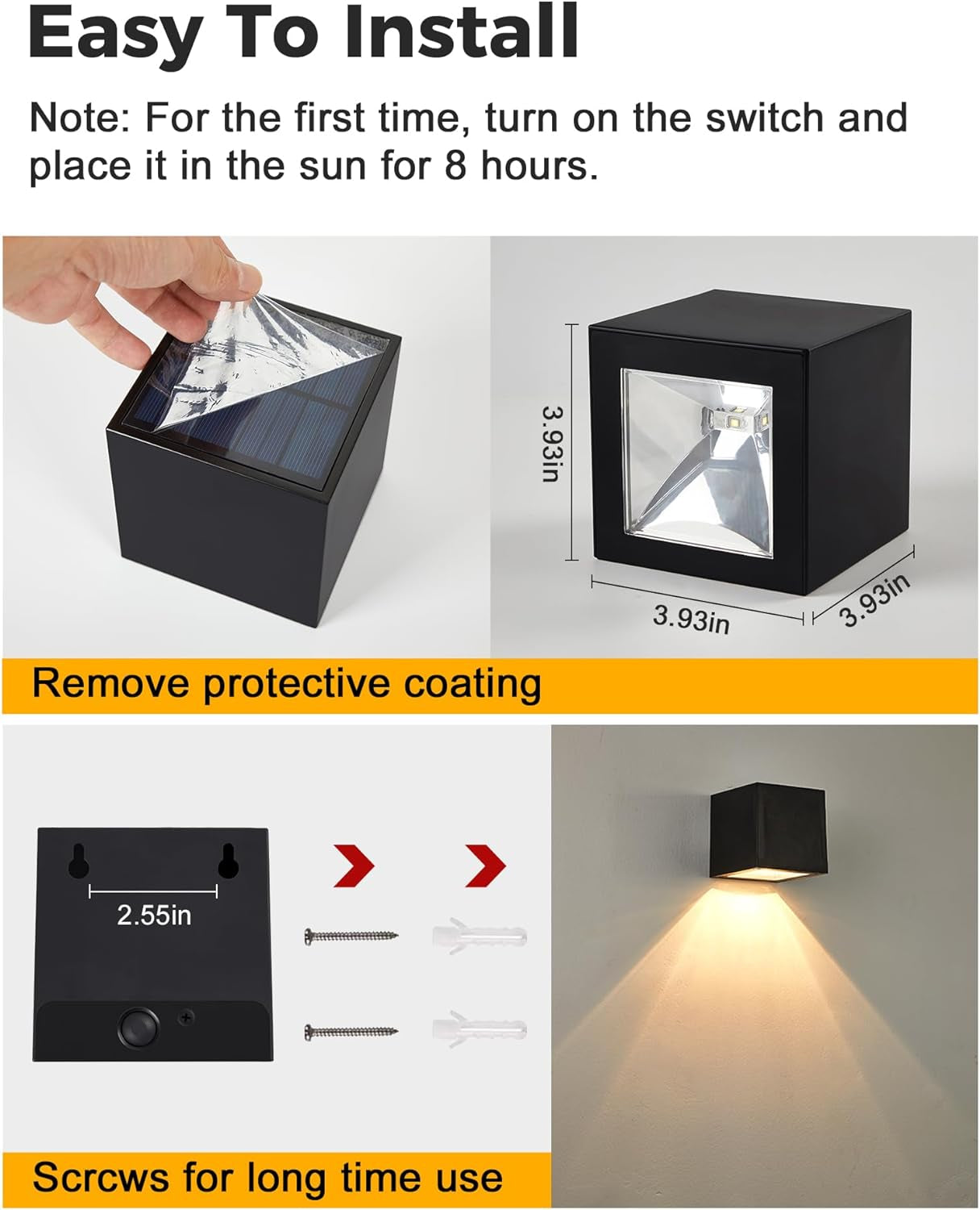 LUMORA™ OutdoorGlow Solar Wall Sconce – Modern Waterproof Solar LED Outdoor Lights with Elegant Architectural Design, Automatic Night Illumination & Premium Exterior Décor for Patio, Garden & Entryway